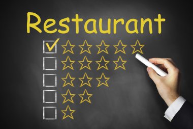 Restoran kara tahta sıralaması üzerinde yazma el