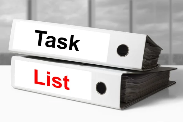 Lista de tarefas de ligantes de escritório — Fotografia de Stock