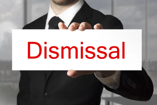 Businessman showing sign dismissal — Stock Photo, Image