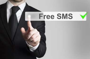 düz dokunmatik ekran düğmesi ücretsiz sms iterek işadamı