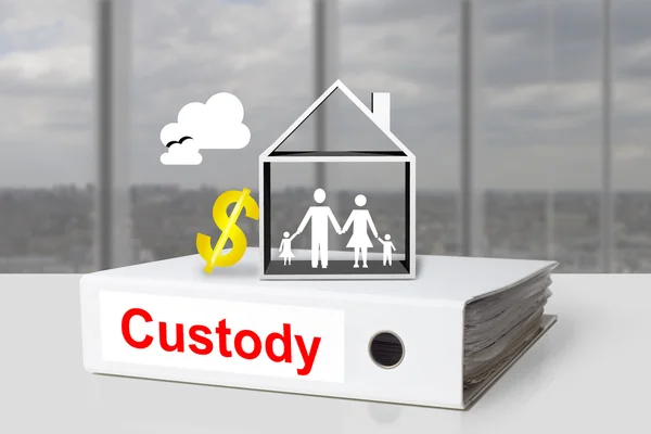 Office binder custody family house dollar symbol — Stock Photo, Image