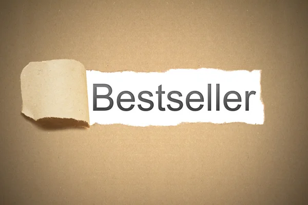 Brown package paper carton torn to reveal white space bestseller — Stock Photo, Image