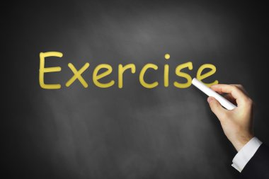 el egzersiz Siyah Kara tahta yazısı