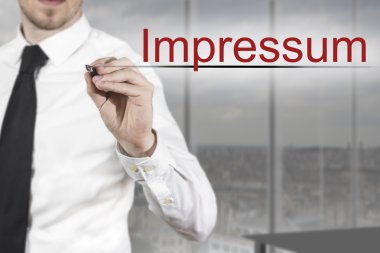işadamı IMPRESSUM havada yazma