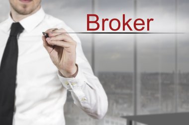 işadamı yazma aracı havada