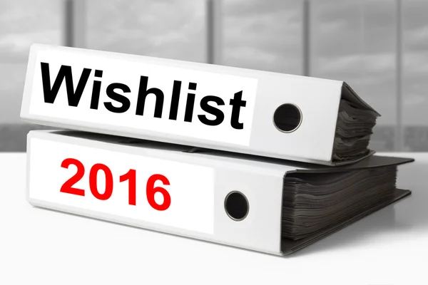 Office binders wishlist 2016 — Stock Photo, Image