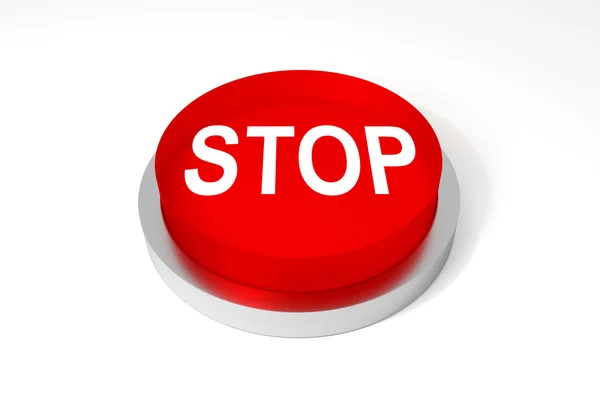 Červené kulaté tlačítko stop — Stock fotografie