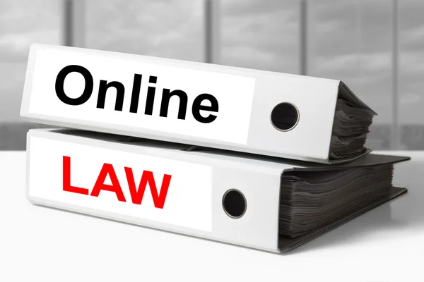 Белый офис связывает онлайн-закон — стоковое фото