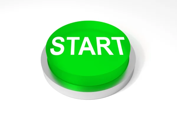 Green round button start — Stock Photo, Image