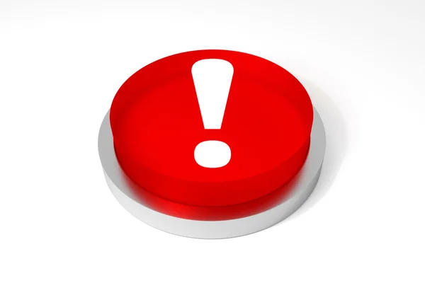 Big round button exclamation mark — Stock Photo, Image