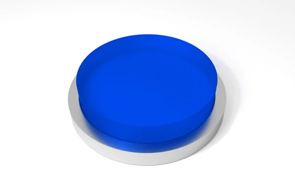 Grand bouton rond bleu — Photo