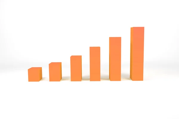 Orange bar diagram on white surface — Stock Photo, Image