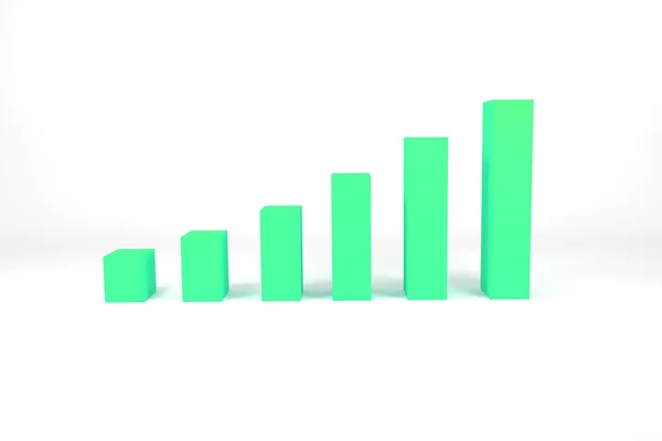 Groene bar diagram op witte oppervlakte illustratie — Stockfoto