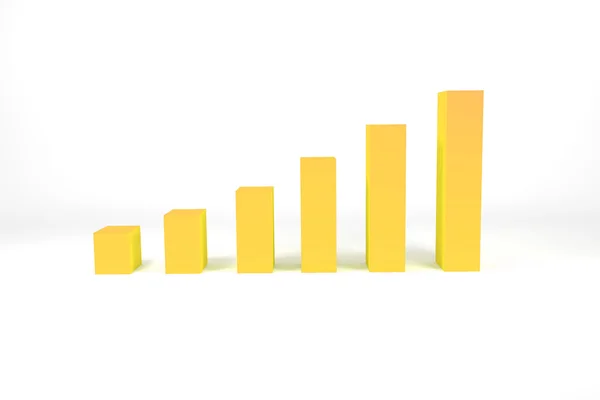 Žluté barvě pruhu diagramu růst — Stock fotografie