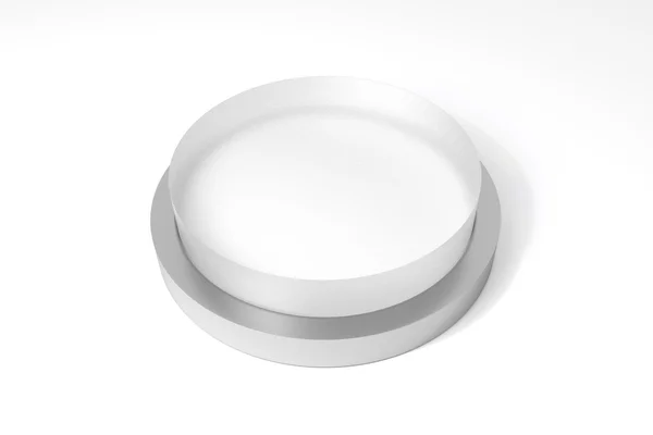 Grande pulsante rotondo bianco trasparente — Foto Stock