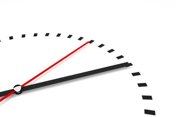 Clock with red seconds hand time illustration — Stock Photo, Image