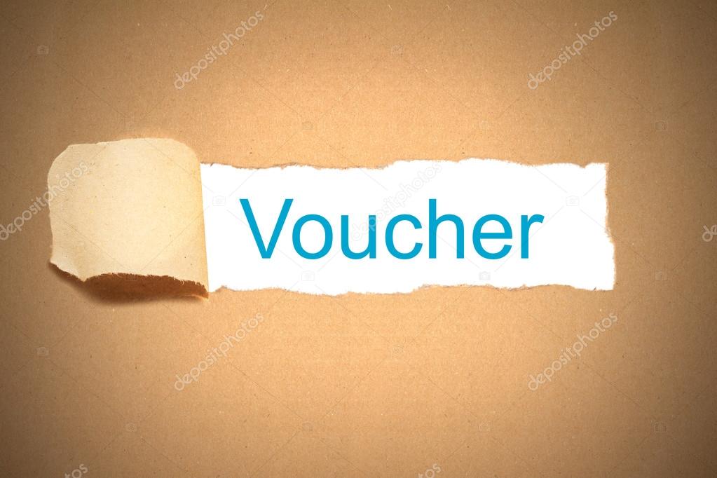 brown paper torn to reveal voucher