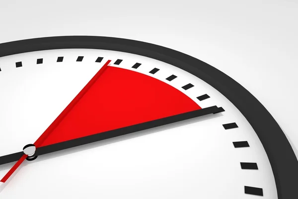 Clock with red seconds hand time illustration — Stock Photo, Image