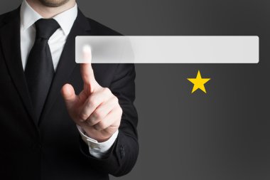 düğme bir derecelendirme yıldız iterek işadamı
