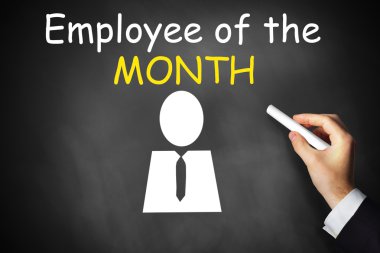 ayın çalışanı Siyah Kara tahta yazma el