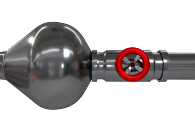 Endüstriyel boru hattı basıncı şişmiş kırmızı Vana ile