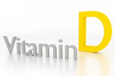 vitamin d 3d illustration on white surface clipart