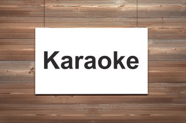 Tuval ahşap duvar karaoke üzerinde asılı