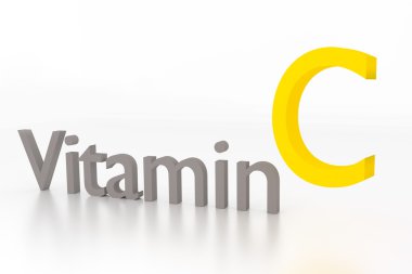 c vitamini illüstrasyon beyaz yüzeyi