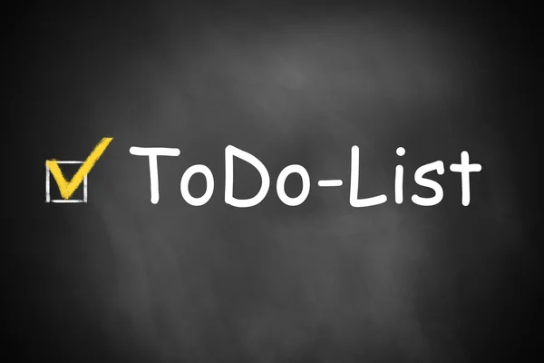 Black chalkboard todo list checkbox checked — Stock Photo, Image