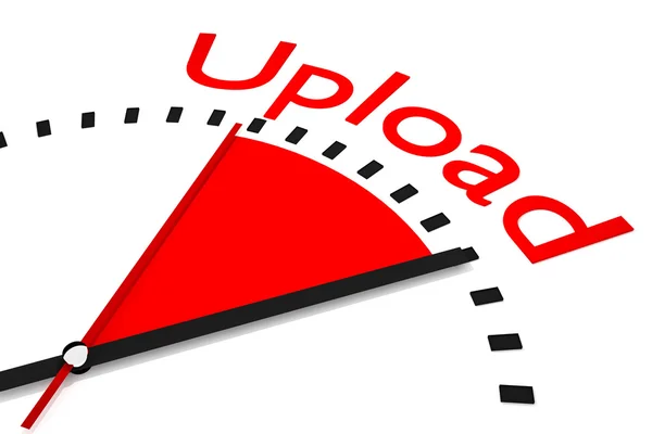 Clock red area upload speed — Stock Photo, Image