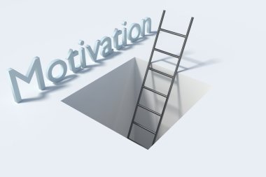 merdiven üzerinde beyaz yüzey motivasyon illüstrasyon kare delikli
