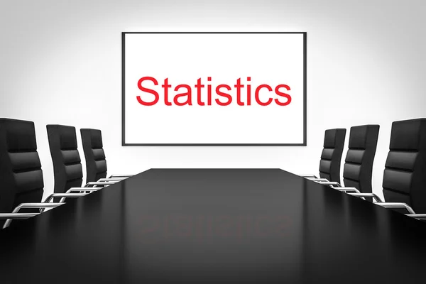 Konferenční místnost velká tabule statistiky — Stock fotografie