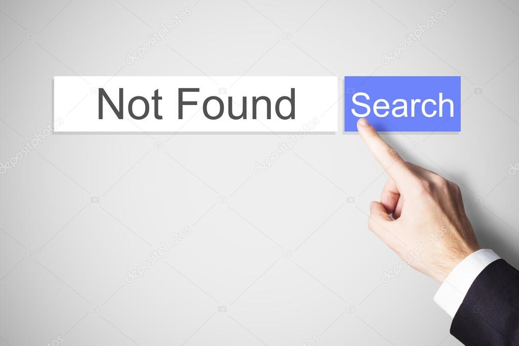 finger pushing blue search button not found