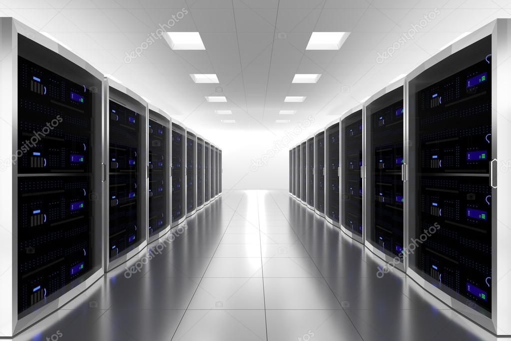 large server room datacenter internet illustration