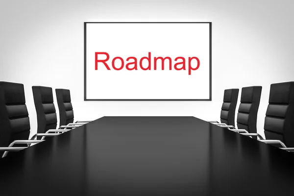 Konferenzraum mit Whiteboard-Roadmap — Stockfoto