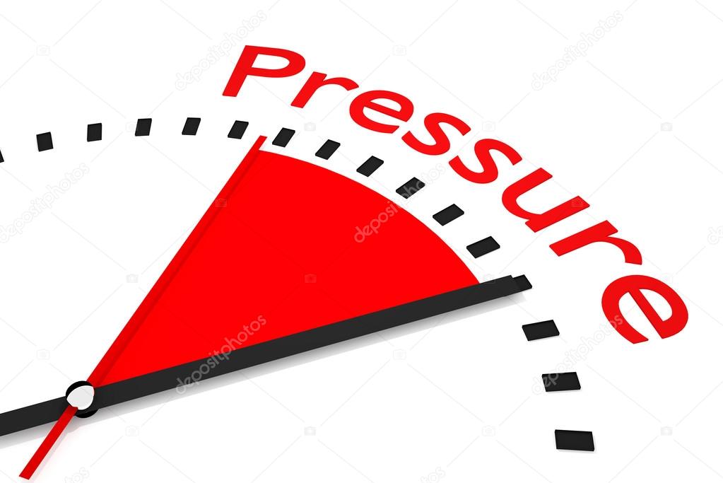 clock with red seconds hand area pressure illustration 