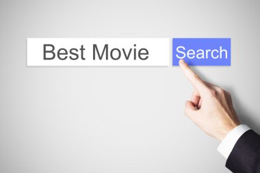 düz arama tarayıcı düğmesini en iyi film iterek parmak