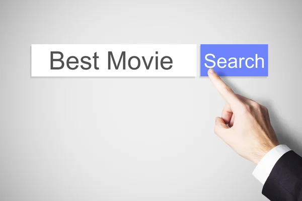 Finger drücken flache Suche Browser-Taste besten Film — Stockfoto