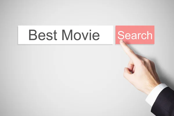 Finger drücken flache Suche Browser-Taste besten Film — Stockfoto