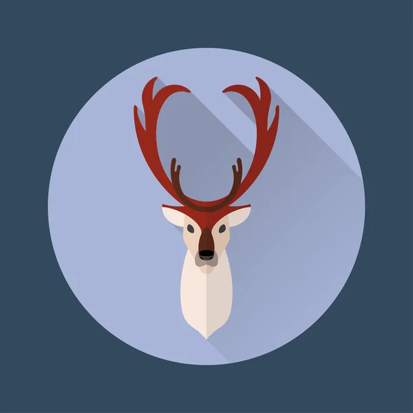 Deer Flat Icon — Stock Vector