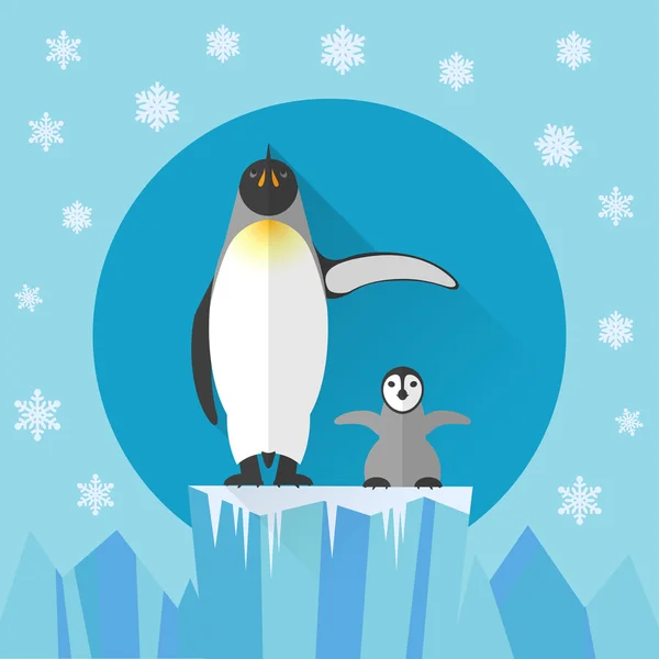 Pinguïn platte pictogram Antarctica — Stockvector