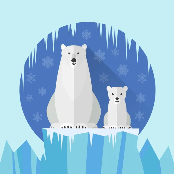 Polar Bear platte Antarctica — Stockvector