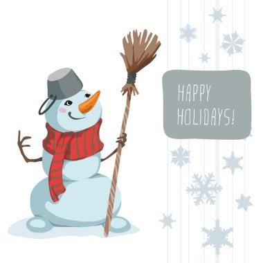 Kardan adam eşarp süpürge şablonu