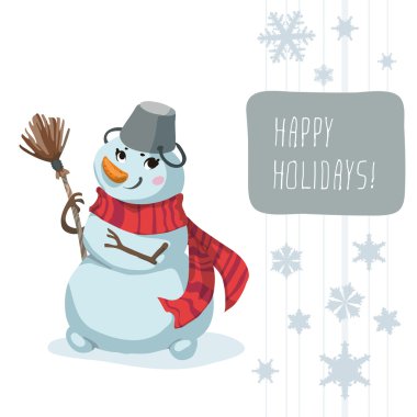 Kardan adam eşarp süpürge şablonu