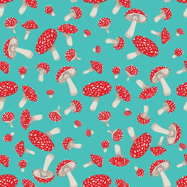 Mushrooms Pattern — Stock Vector