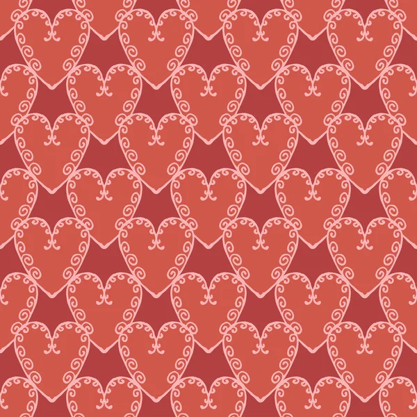 Cute Vintage Heart Pattern — Stock Vector