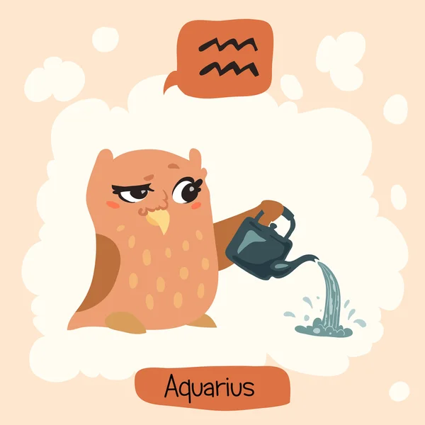 Horoscoop schattig Owl — Stockvector