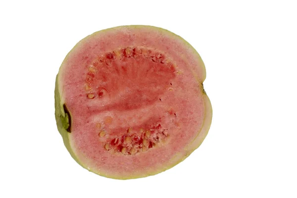 Fruta Guayaba Roja Sobre Fondo Blanco — Foto de Stock