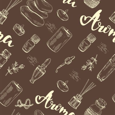 Aromaterapi aksesuarlarıyla kusursuz desen.