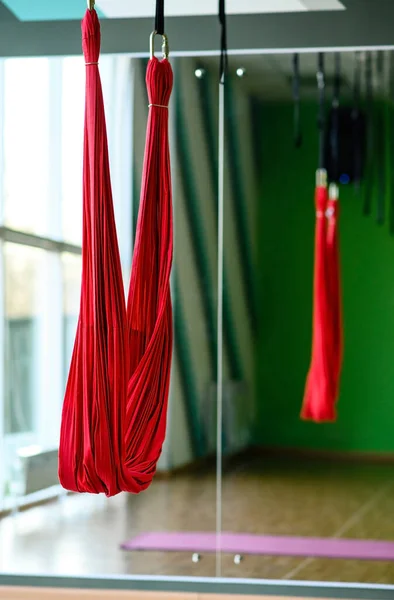 Hammock Gravity Aerial Yoga Classes Equipment Fitness Gyms Healthy Lifestyle — Stock Photo, Image